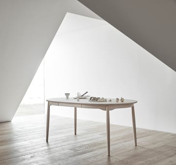 Mesa Carl Ø115, extensible - Abedul aceitado blanco - Stolab