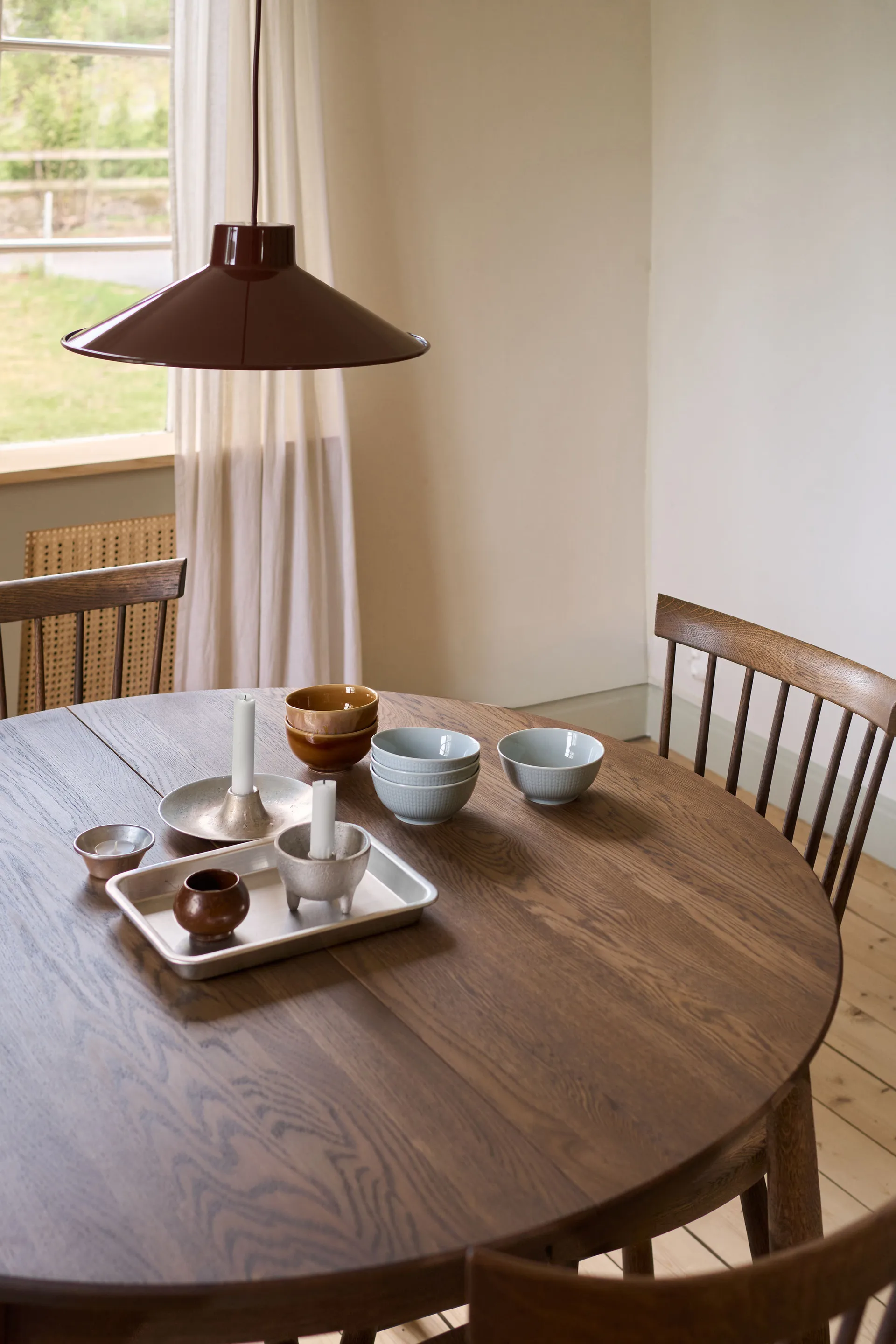 Mesa Carl Ø115, extensible, Chocolat brown aceitado Edición Especial (roble), Ø115 cm Stolab