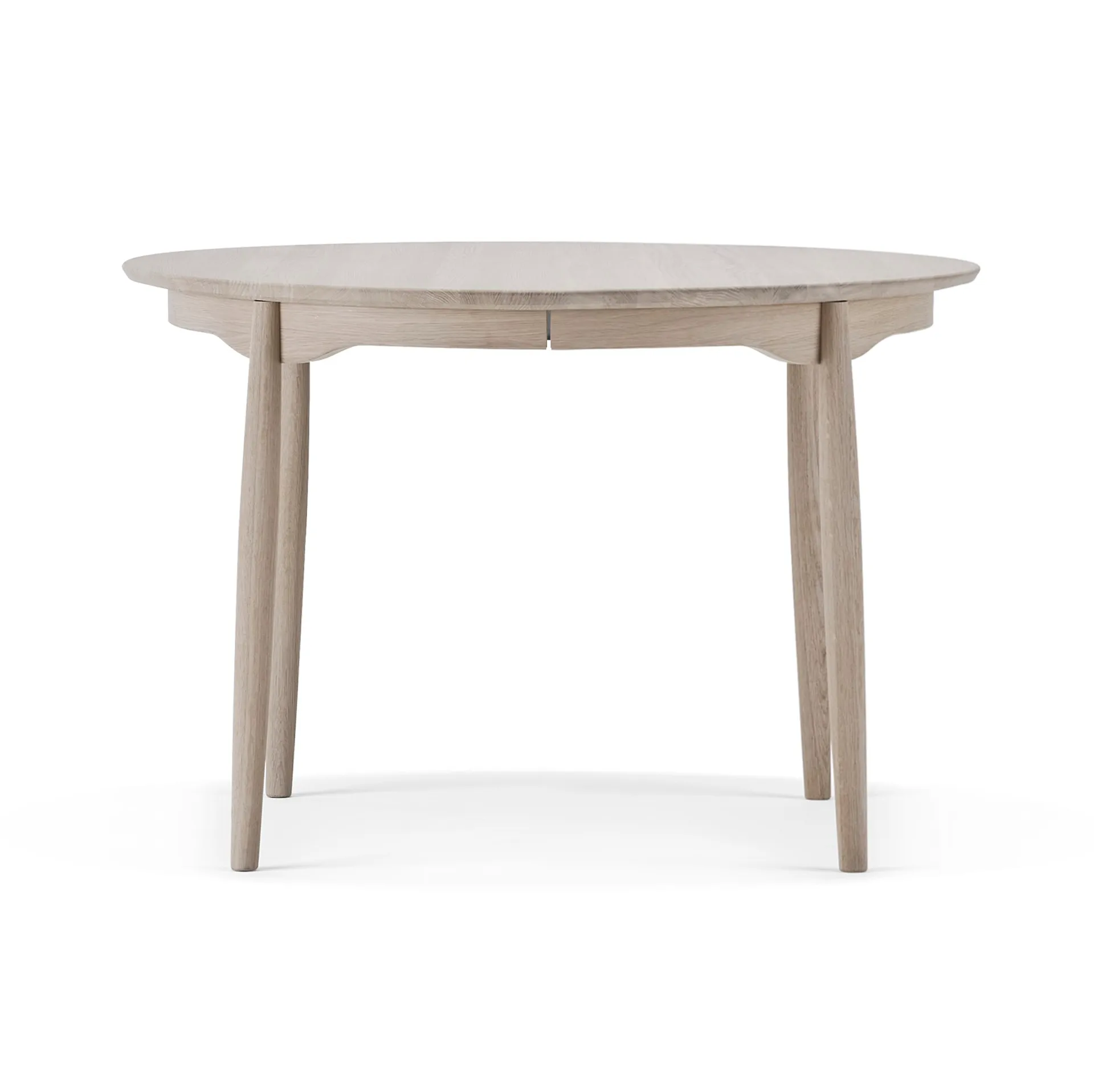 Mesa Carl Ø115, extensible, Roble aceitado blanco Stolab