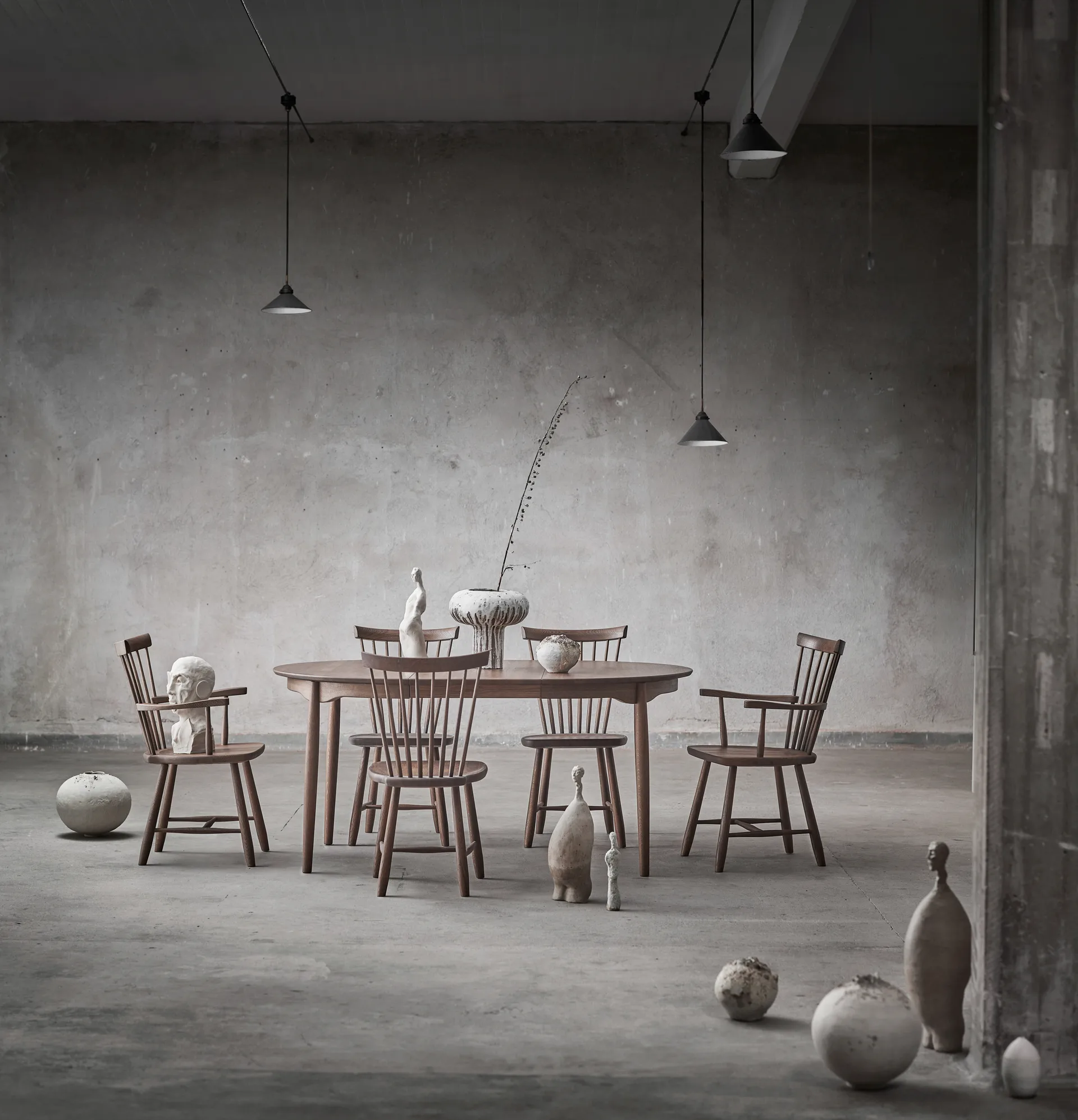 Mesa Carl Ø115, extensible, Smoked oak Stolab