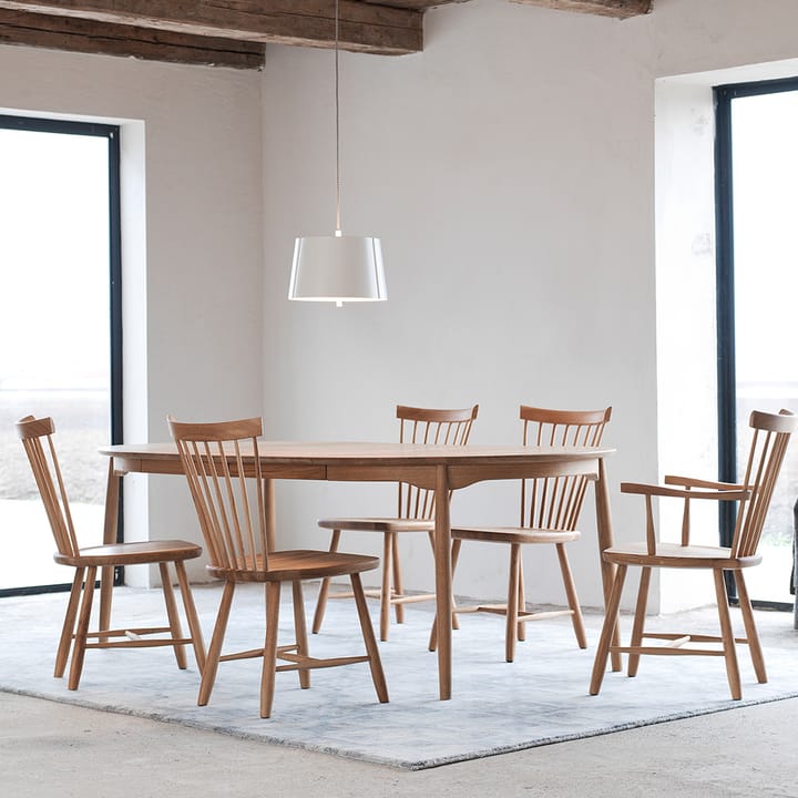 Mesa Carl abedul, Blanco 21 opaco, tablero fijo Stolab