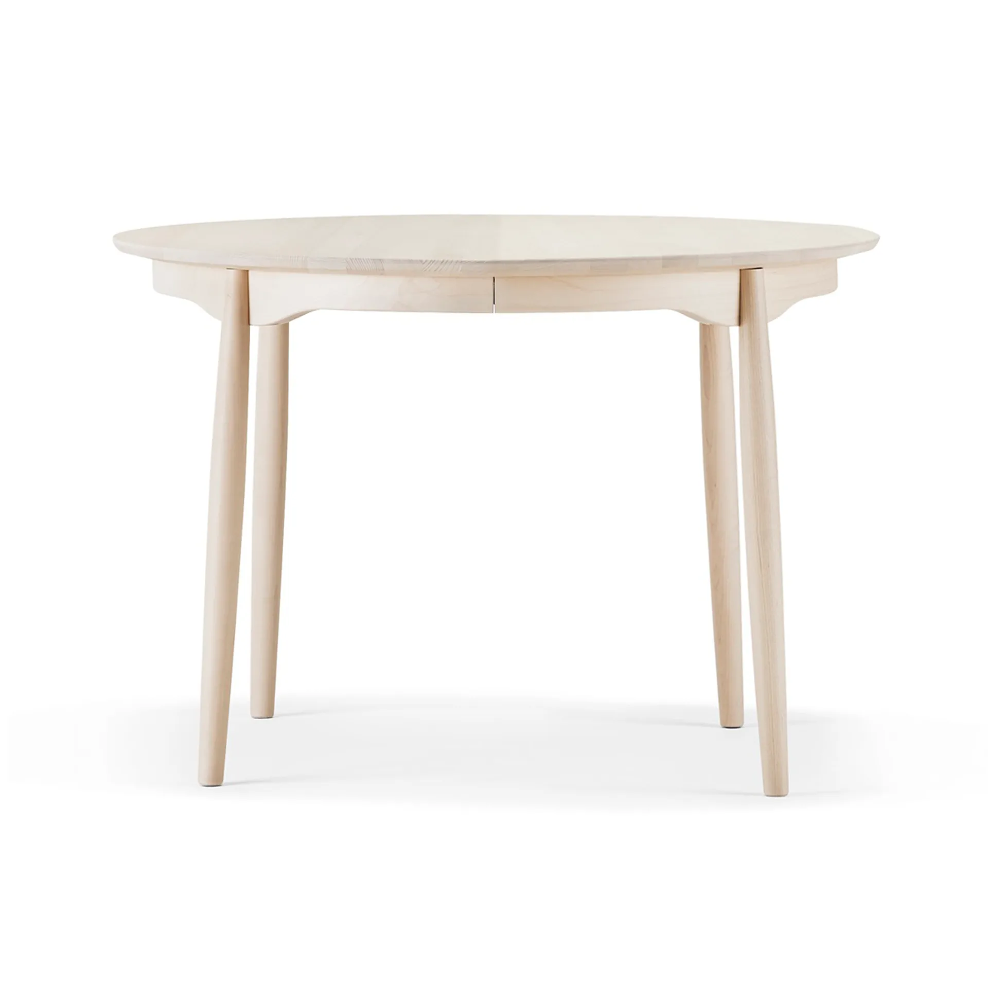 Mesa de comedor Carl extensible, Abedul claro con barniz mate, Ø115 cm Stolab
