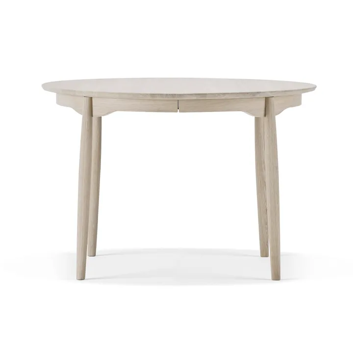 Mesa de comedor Carl extensible - Roble claro con barniz mate, Ø115 cm - Stolab
