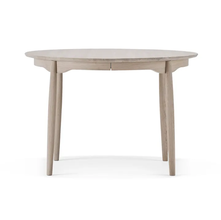 Mesa de comedor Carl extensible - Roble con aceite blanco, Ø115 cm - Stolab