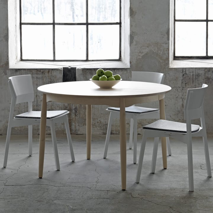 Mesa de comedor Carl tablero fijo (no divisible) Ø115 cm, Abedul laca mate clara Stolab
