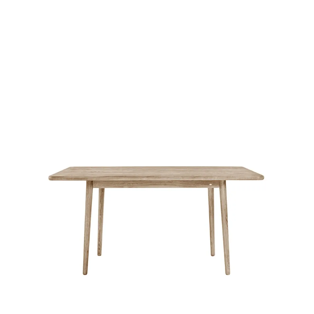 Mesa Miss Holly, 235x82 cm, Roble aceite blanco, 1 tablero de extensión Stolab