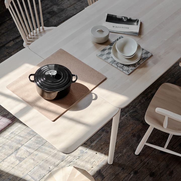 Mesa Prima Vista, Abedul claro lacado mate, 120cm, 1 tablero de extensión Stolab