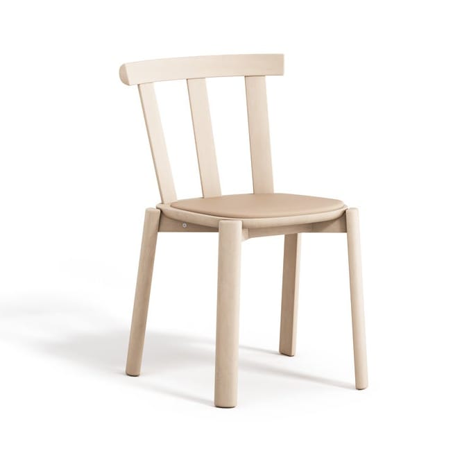 Silla Alt asiento tapizado abedul - Elmovegeta 22011-Barniz mate claro - Stolab