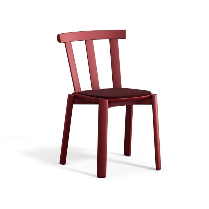 Silla Alt asiento tapizado abedul - Hallingdal 65-694 maroon-lingon 19 - Stolab