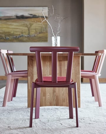 Silla Alt asiento tapizado abedul - Hallingdal 65-694 maroon-lingon 19 - Stolab