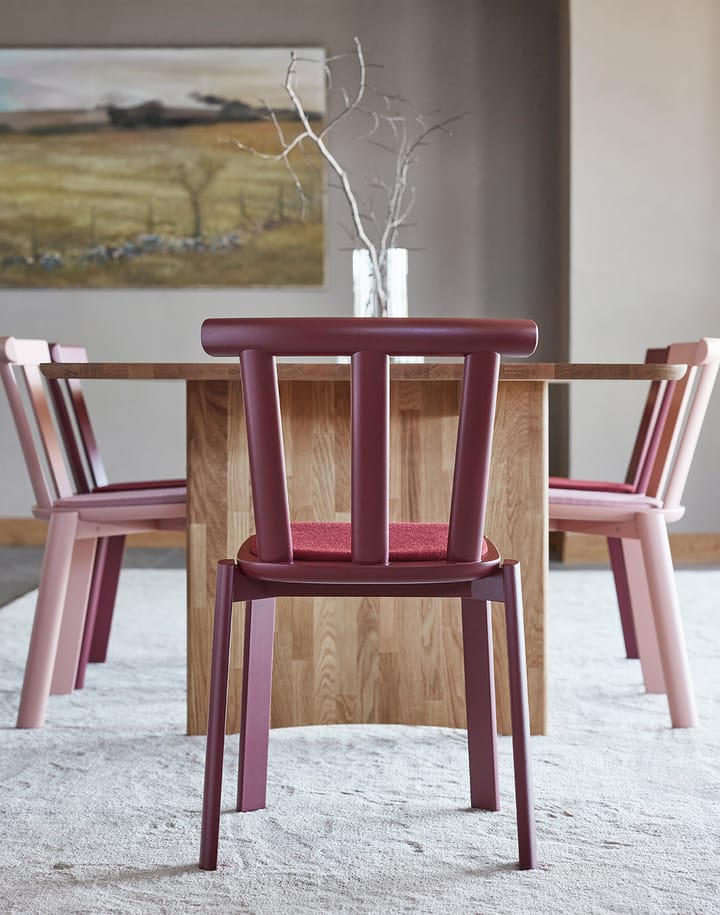 Silla Alt asiento tapizado abedul, Hallingdal 65-694 maroon-lingon 19 Stolab