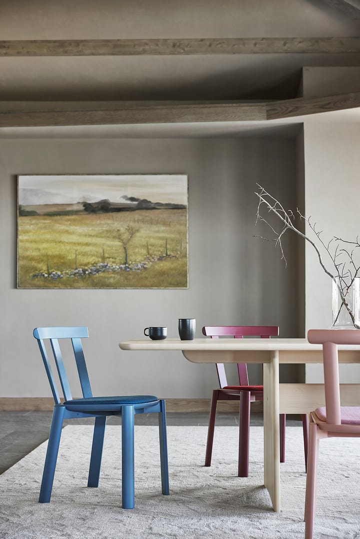 Silla Alt asiento tapizado abedul, Hallingdal 65-754 azul-azul Báltico 28 Stolab