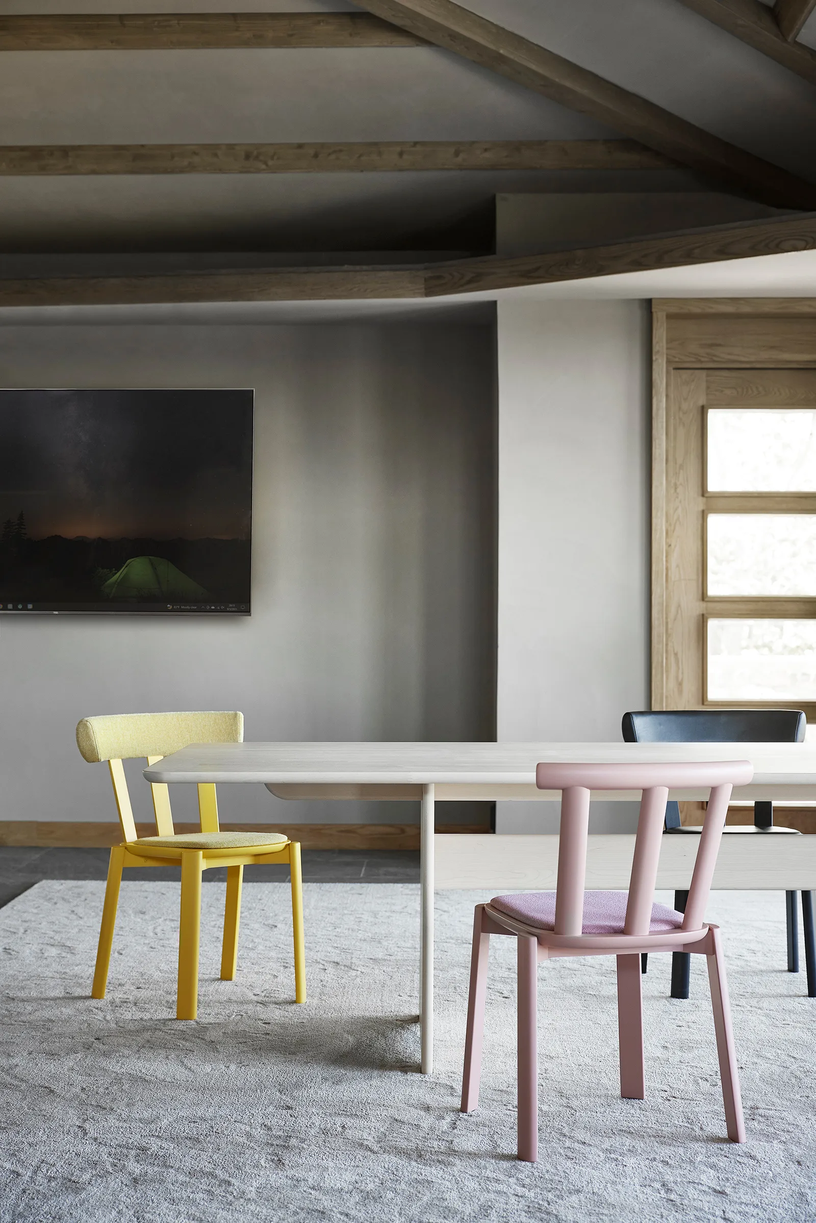 Silla Alt asiento tapizado abedul, Vidar 4, 633 pink-malva 27 Stolab