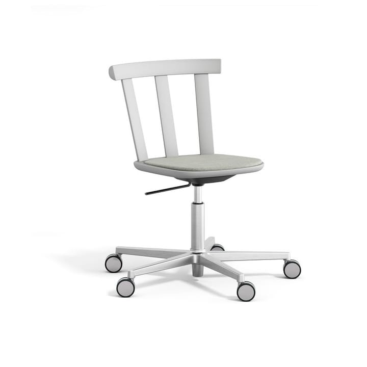 Silla Alt base giratoria con asiento tapizado abedul - Hallingdal 65-110 light grey-gris claro 51 - Stolab