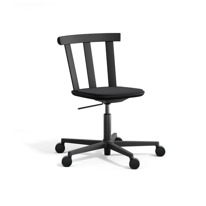 Silla Alt base giratoria con asiento tapizado abedul - Hallingdal 65-180 negro-mate negro 99 - Stolab