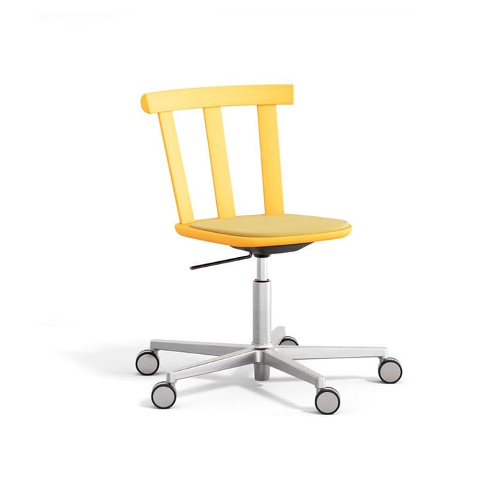 Silla Alt base giratoria con asiento tapizado abedul - Hallingdal 65-407 yellow-claro 80 - Stolab