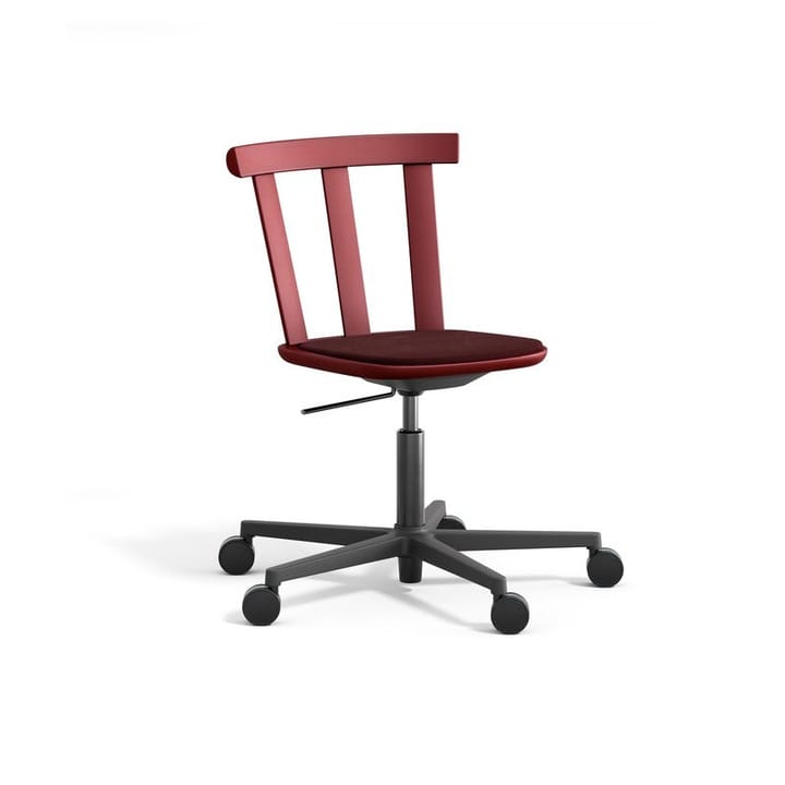 Silla Alt base giratoria con asiento tapizado abedul - Hallingdal 65-694 maroon-lingon 19 - Stolab