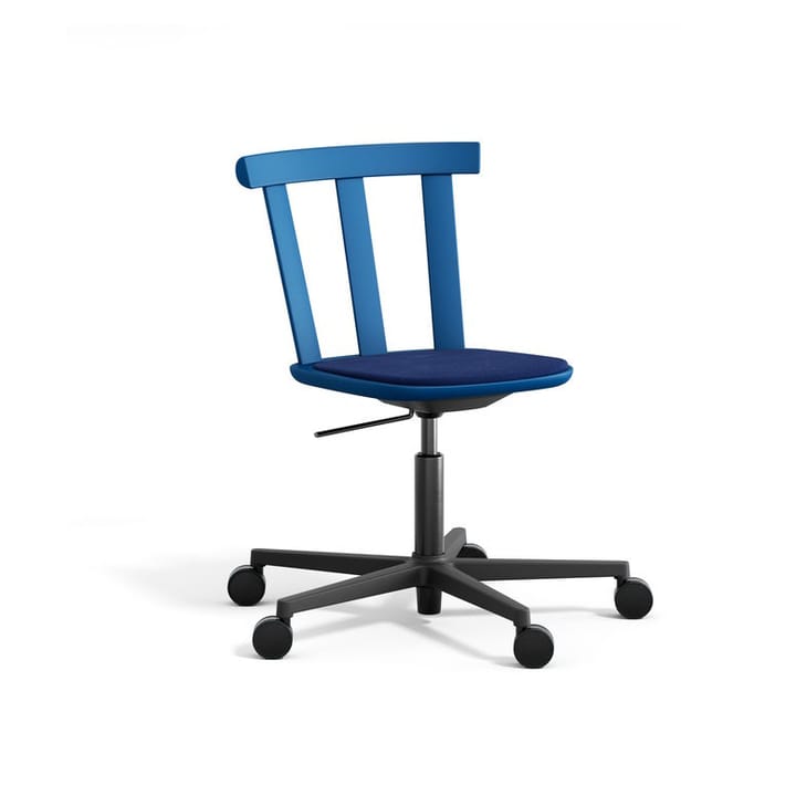 Silla Alt base giratoria con asiento tapizado abedul - Hallingdal 65-754 blue-azul Báltico 28 - Stolab