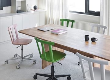 Silla Alt base giratoria con asiento tapizado abedul - Hallingdal 65-960 green-musgo verde 16 - Stolab