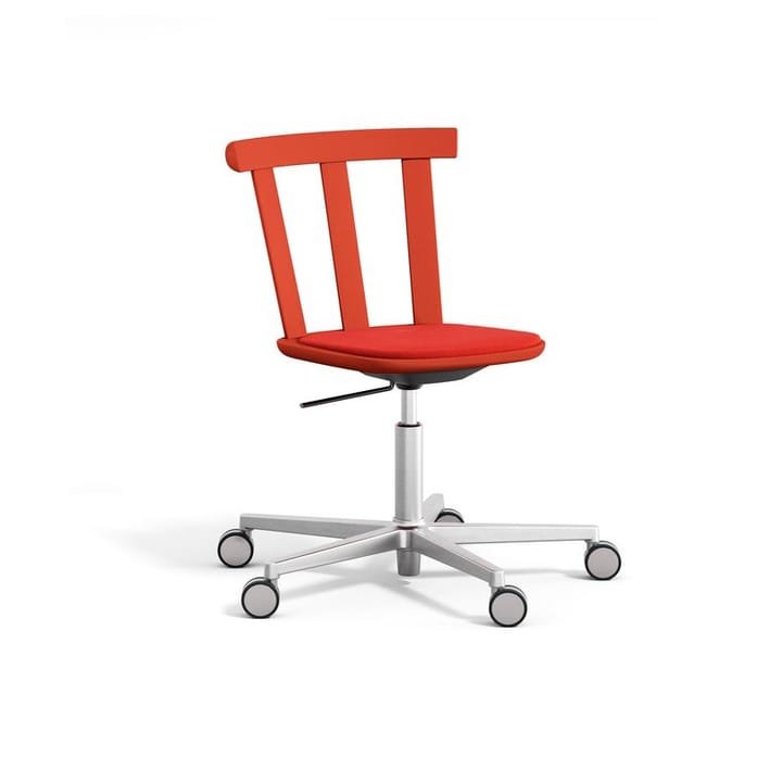 Silla Alt base giratoria con asiento tapizado abedul - Vidar 4, 542 red-rojo fresa 44 - Stolab