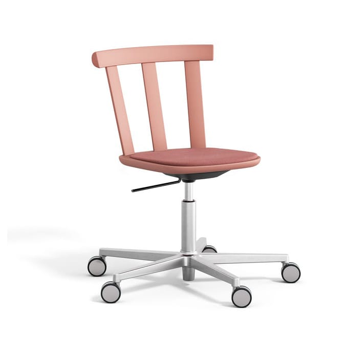 Silla Alt base giratoria con asiento tapizado abedul - Vidar 4, 633 pink-malva 27 - Stolab