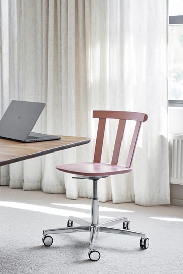 Silla Alt base giratoria con asiento tapizado abedul - Vidar 4, 633 pink-malva 27 - Stolab
