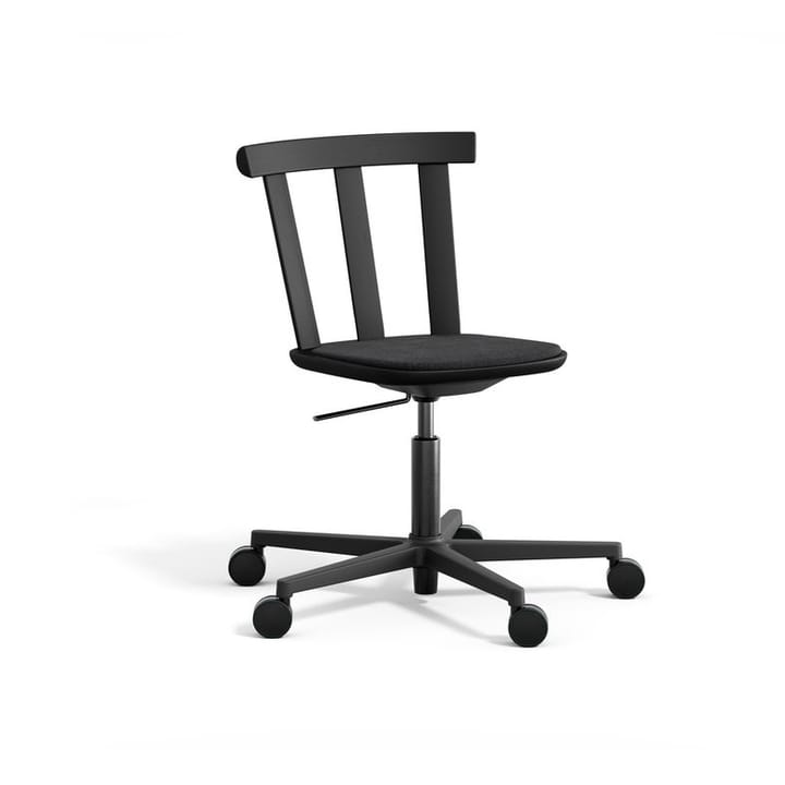 Silla Alt base giratoria con asiento tapizado roble  - Hallingdal 65-180 negro-mate negro 99 - Stolab