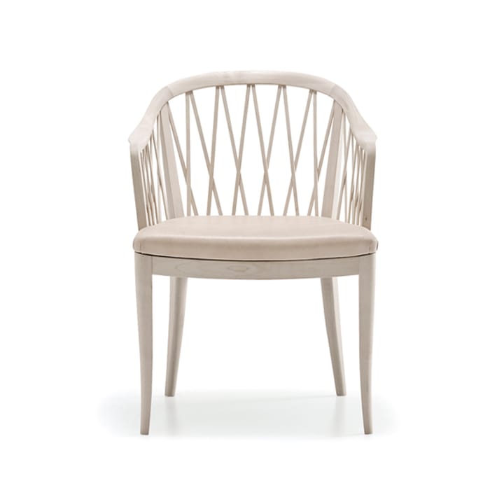 Silla con reposabrazos Widemar - Cuero tärnsjö natural, oljad abedul - Stolab