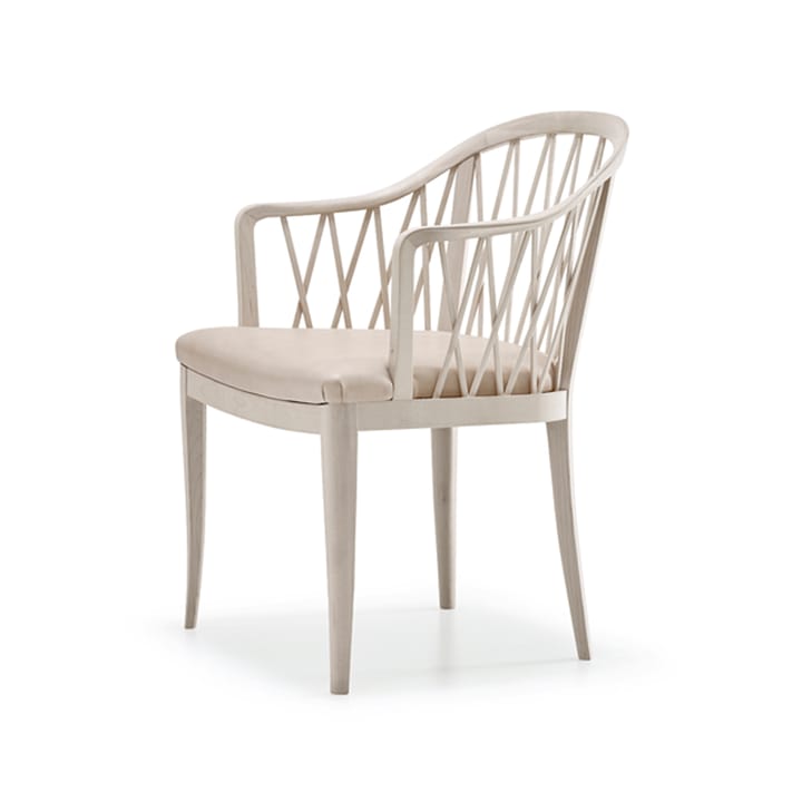 Silla con reposabrazos Widemar, Cuero tärnsjö natural, oljad abedul Stolab
