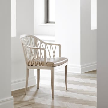 Silla con reposabrazos Widemar - Cuero tärnsjö natural, oljad abedul - Stolab