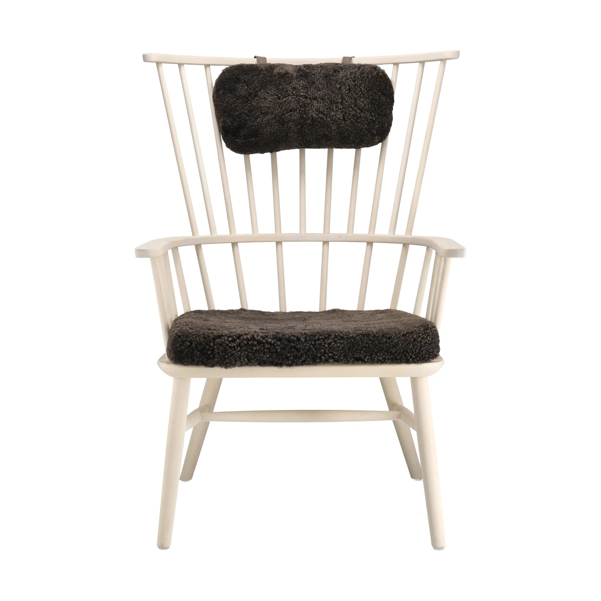 Silla Henriette con cojín de asiento y cervical Aceite blanco-Espresso Stolab