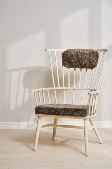 Silla Henriette con cojín de asiento y cervical Aceite blanco-Sahara - Stolab