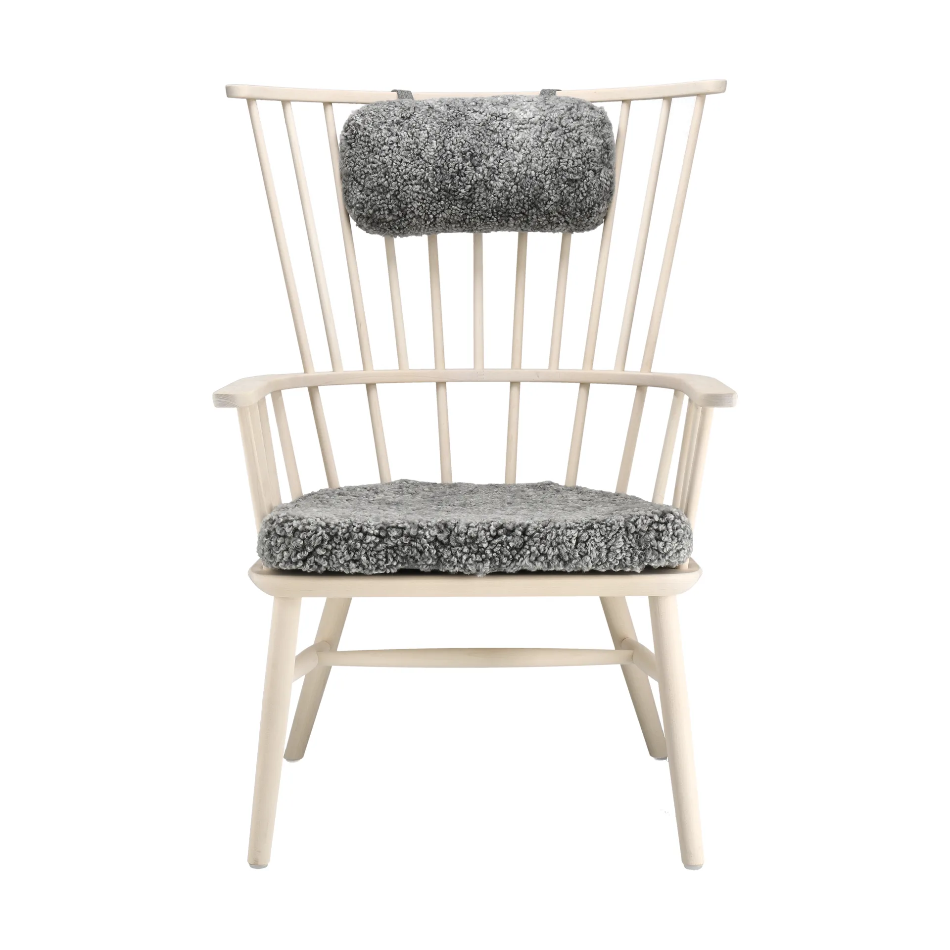 Silla Henriette con cojín de asiento y cervical Aceite blanco-Scand. grey,  Stolab