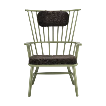 Silla Henriette con cojín de asiento y cervical Verde oliva-Espresso - Stolab