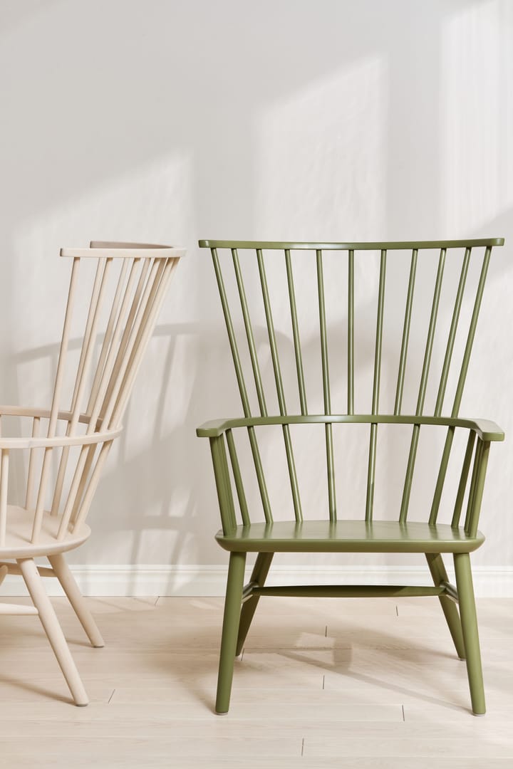 Silla Henriette con cojín de asiento y cervical Verde oliva-Espresso Stolab