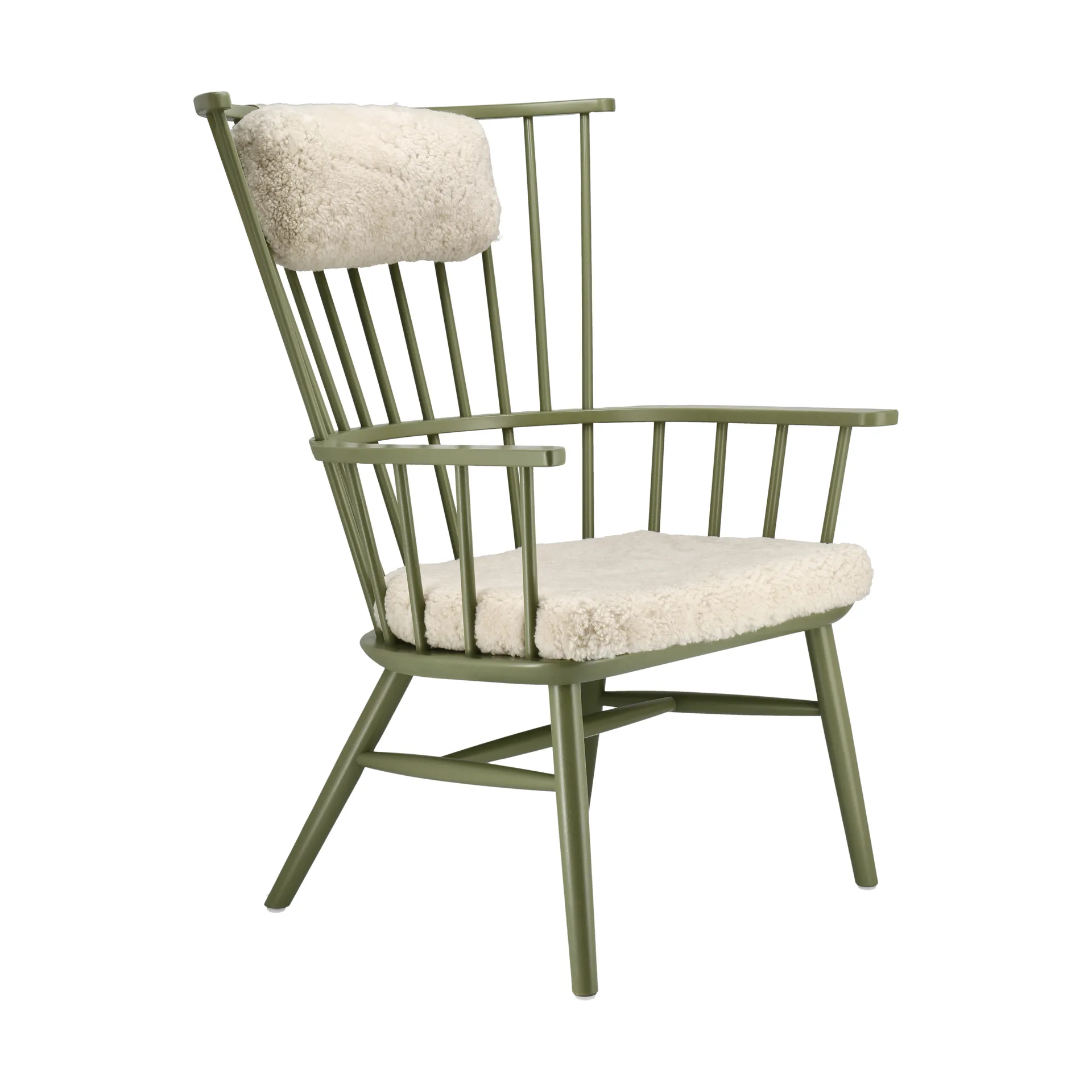 Silla Henriette con cojín de asiento y cervical Verde oliva-Moonlight,  Stolab