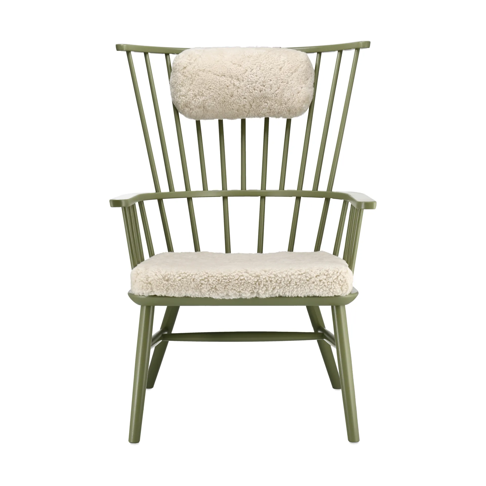 Silla Henriette con cojín de asiento y cervical Verde oliva-Moonlight Stolab