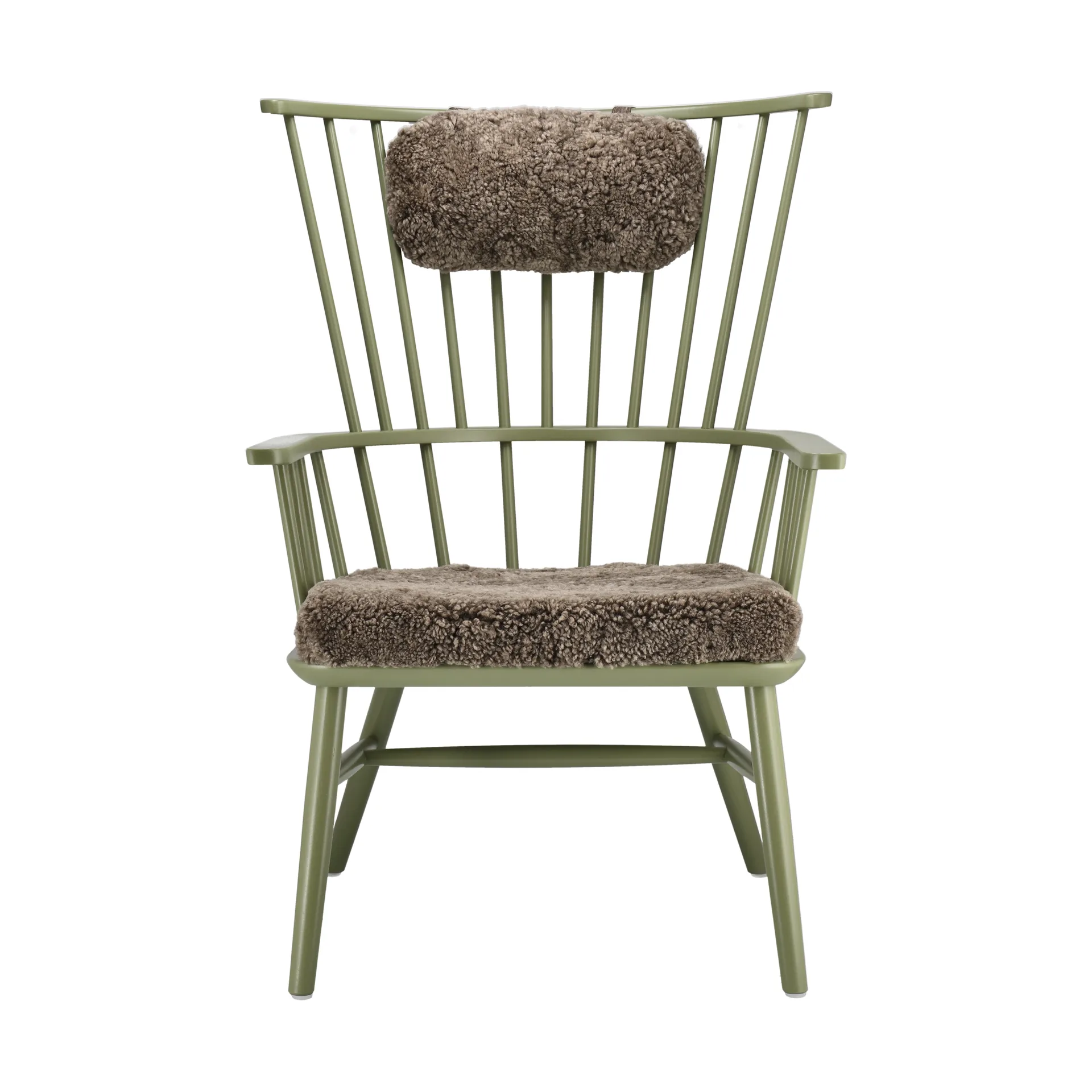 Silla Henriette con cojín de asiento y cervical Verde oliva-Sahara,  Stolab