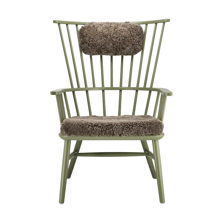 Silla Henriette con cojín de asiento y cervical Verde oliva-Sahara - Stolab