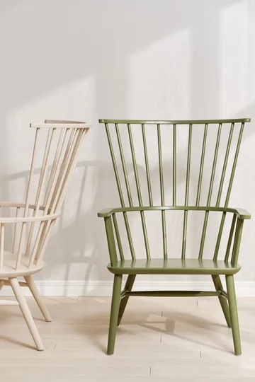 Silla Henriette con cojín de asiento y cervical Verde oliva-Sahara - Stolab