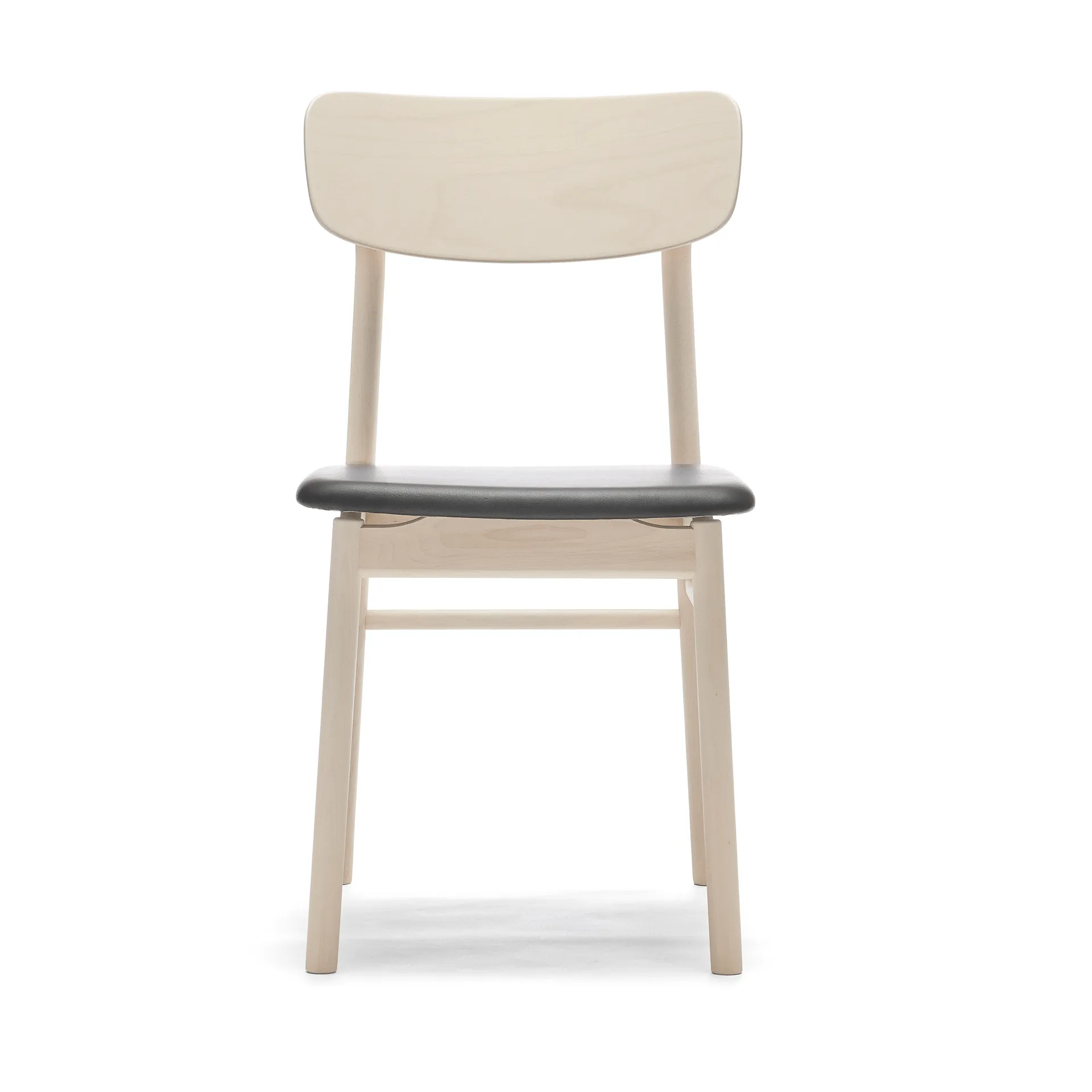 Silla Prima Vista abedul aceitado blanco, Cuero Elmosoft 99001 negro Stolab