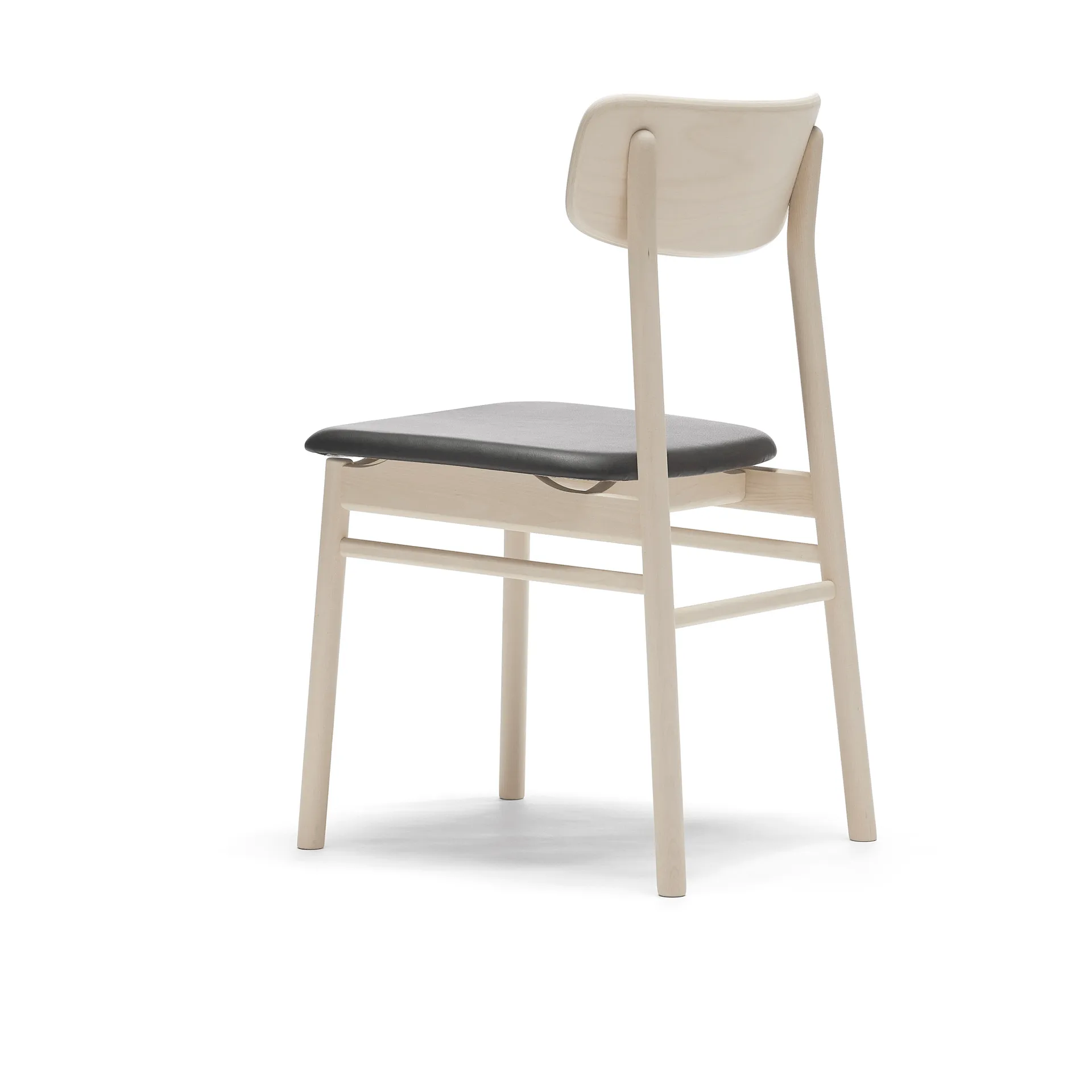 Silla Prima Vista abedul aceitado blanco, Cuero Elmosoft 99001 negro Stolab