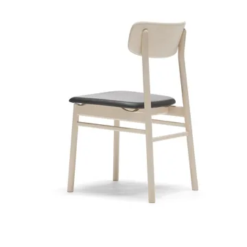 Silla Prima Vista abedul aceitado blanco - Cuero Elmosoft 99001 negro - Stolab