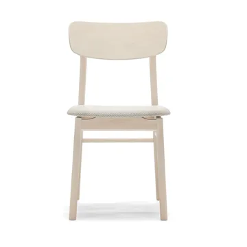 Silla Prima Vista abedul aceitado blanco - Tela Atto Driftwood V3576/01 gris - Stolab