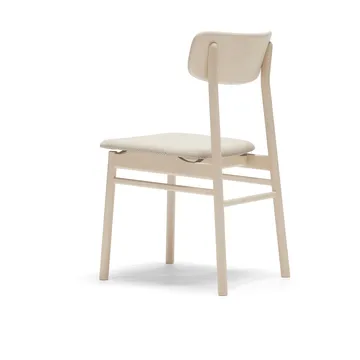 Silla Prima Vista abedul aceitado blanco - Tela Atto Driftwood V3576/01 gris - Stolab