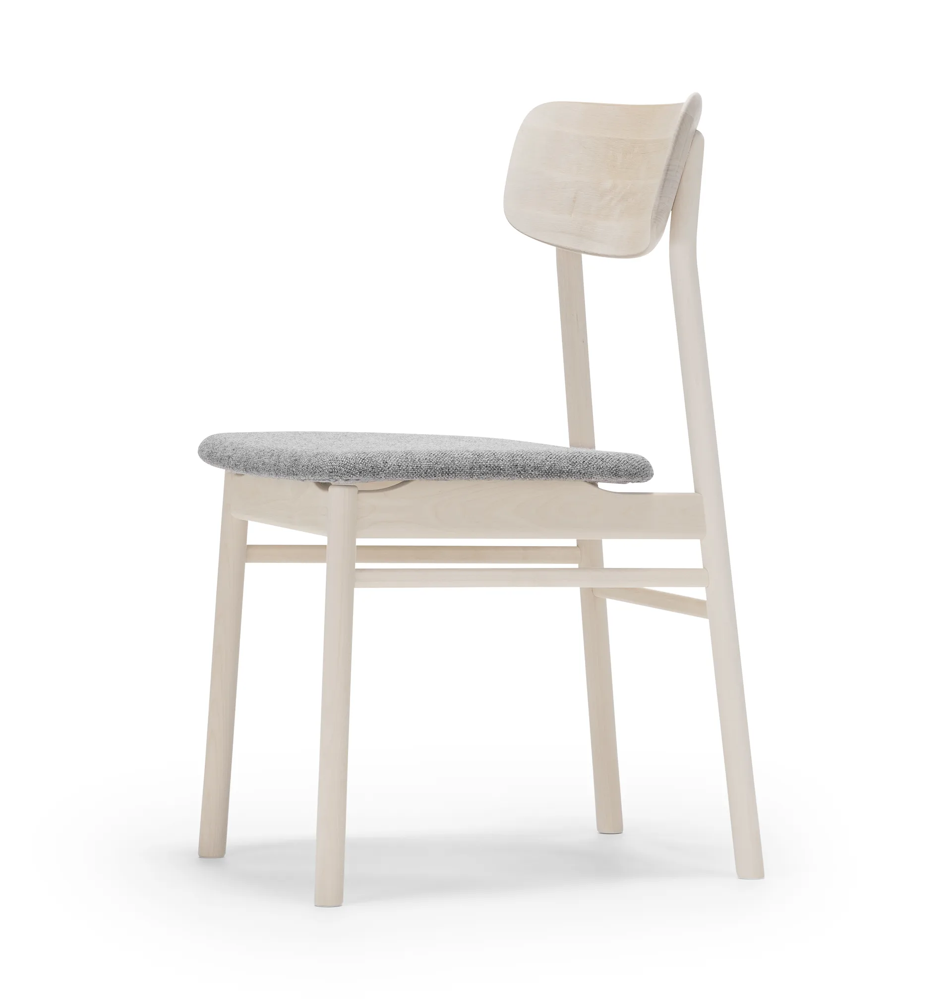 Silla Prima Vista abedul aceitado blanco, Tela hallingdal 65-130 gris Stolab