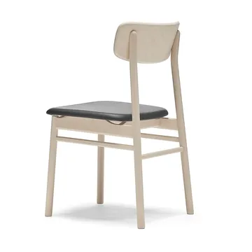 Silla Prima Vista abedul lacado mate claro - Cuero Elmosoft VII 99001 black - Stolab