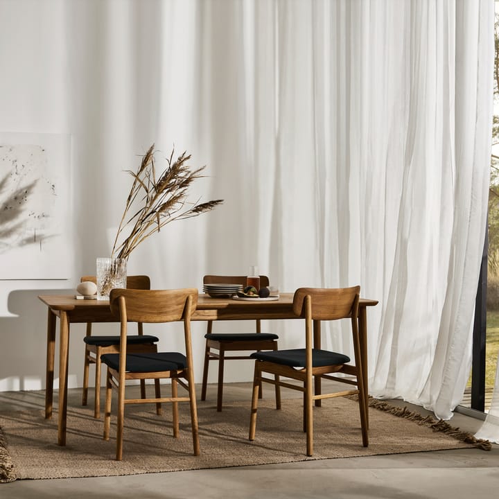 Silla Prima Vista abedul lacado mate claro, cuero elmotique 43807 cognac Stolab