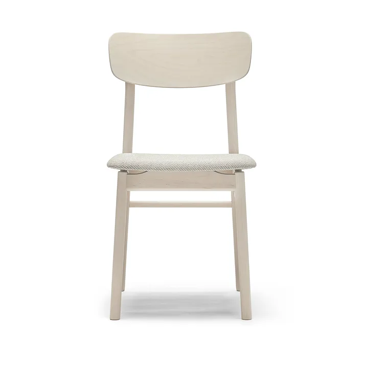 Silla Prima Vista abedul lacado mate claro - Tela Atto Driftwood V3576/01 gris - Stolab