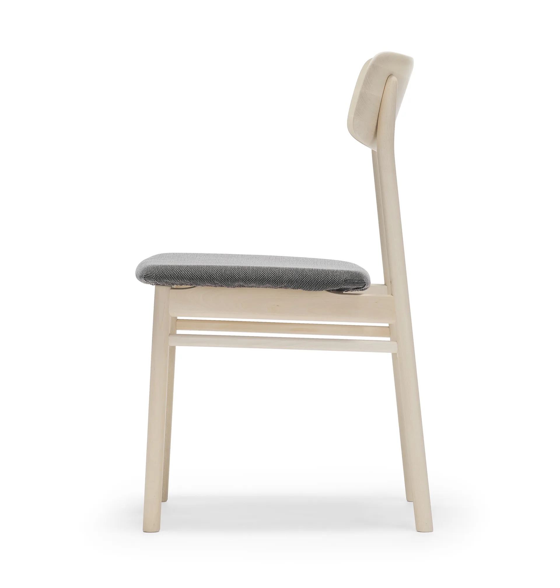 Silla Prima Vista abedul lacado mate claro, Tela blues 9202 marrón-beige Stolab